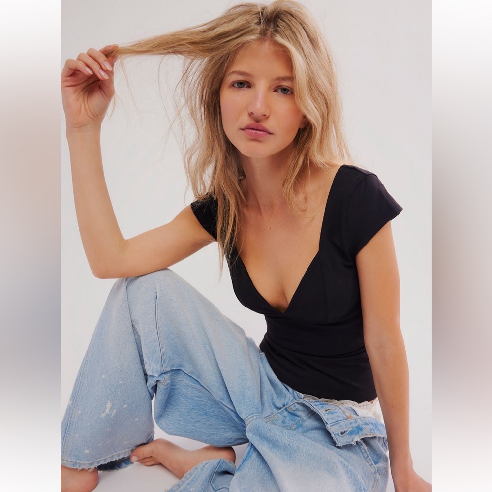Free People Duo Corset Black Cami